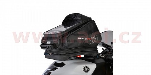 tankbag na motocykl Q30R QR, OXFORD - Anglie (černý, s rychloupínacím systémem na víčka nádrže, objem 30 l)